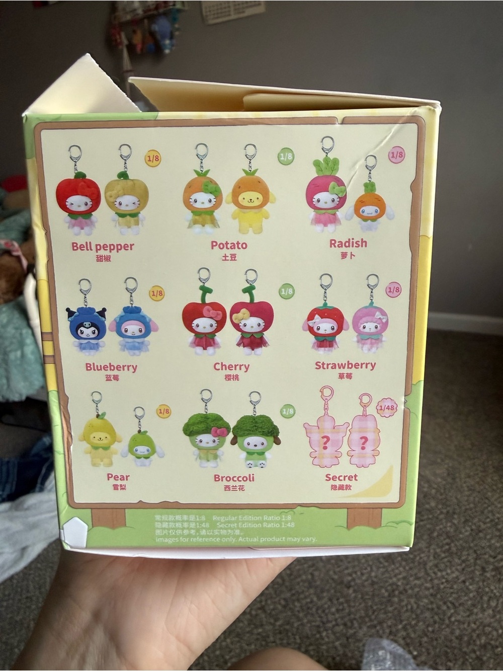 Hello Kitty Sanrio Fruit & Vegetable Plush Keychains - Pompompurin + Cinnamoroll - Picture 5 of 7
